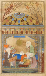 Nasireddin csillagvizsgálója Meragában. Nasireddin Tusi (megh. 1274) és a négy ember, akik felállították a csillagvizsgálót. alkotó: Turkish School