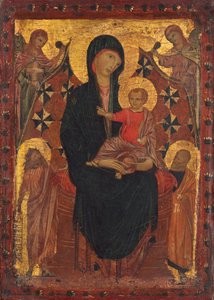 Madonna és gyermeke Keresztelő Szent Jánossal, Szent Péterrel és két angyallal alkotó: Tuscan 13th Century