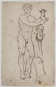 Másolat Saly „Fiatal Faun, aki kecskegidát tart” (1750) szobra után. Példány után négyzet alakú alapon alkotó: Ubekendt KKS21008
