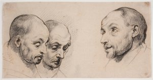 Három férfi fej alkotó: Ubekendt kopist efter Anthony van Dyck