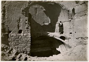 A kolostor nagy kaputornya (qasr), Asszuán, Egyiptom, Ugo Monneret de Villard felvétele. alkotó: Ugo Monneret de Villard