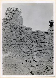 A déli templom romjai, a téglafalazat részlete, Sabagura, Egyiptom, Ugo Monneret de Villard fotója. alkotó: Ugo Monneret de Villard