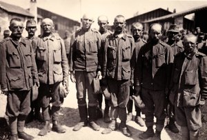 Osztrák foglyok Bagnaria Arsában, Udine, Olaszország, 1916/04 (f/w fotó)