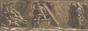 Krisztus feltámadása, kb. 1520-27. alkotó: Ugo da Carpi