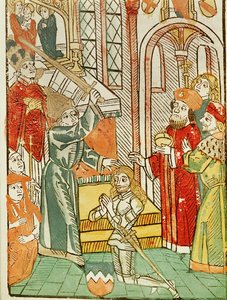 Heinrich von Ulm kitüntetése Zsigmond császártól a konstanzi zsinaton ... alkotó: Ulrich von Richental
