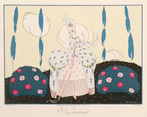 Rosaura, a Le Journal des Dames et des Modes "Maszkok és karakterek az olasz színház" kiadásából, metszett Henri Reidel (fl. 1914-20) 1914 (színes litó)