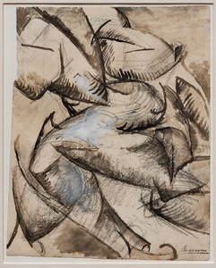 Emberi formákat szeretnék mozgatni (Izmok mozgásban) alkotó: Umberto Boccioni