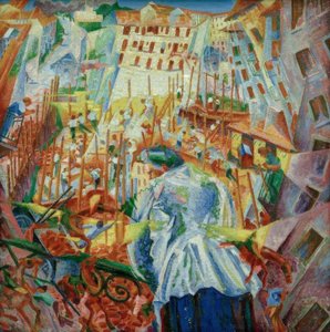 Az utca belép a házba alkotó: Umberto Boccioni