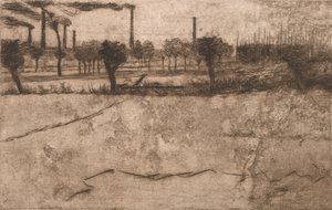 Táj ipari üzemekkel, 1909. alkotó: Umberto Boccioni