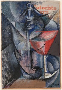 Csendélet: Üveg és szifon alkotó: Umberto Boccioni