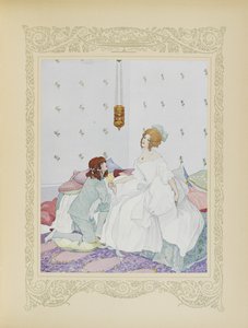 Amint felismerte, a lábaihoz vetette magát, illusztráció a „Contes du Temps Jadis” vagy „Tales from Times Past”, 48. o.