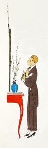 Utolsó perckorrekciók kiszállás előtt (pochoir print) alkotó: Umberto Brunelleschi