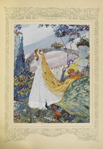 Göndör haját mindig virágkoronával takarta a fején, a „Contes du Temps Jadis” vagy a „Tales from Times Past” illusztrációja, 10. o.