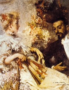 Italo Svevo (1861-1928) nővérével (huile a vásznon) alkotó: Umberto Veruda
