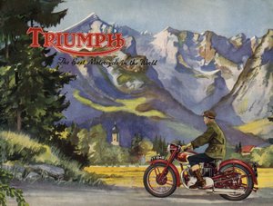 1948-as Triumph 5T sebességű iker prospektus. alkotó: Unbekannt