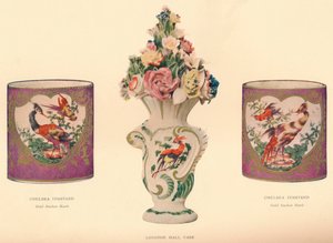 2 Chelsea tintatartó és egy Longton Hall váza, c1755 alkotó: Unbekannt