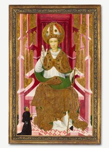 Szent püspök Toulouse-i Szent Lajos adományozójával, az 1400-as évek elején. alkotó: Unbekannt