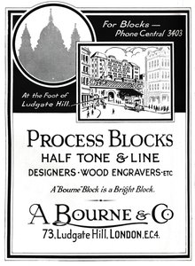 A. Bourne & Co. Advert – Process Blocks, 1919 alkotó: Unbekannt