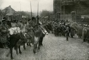 Egy kozák járőr és orosz gyalogság, 1919. alkotó: Unbekannt
