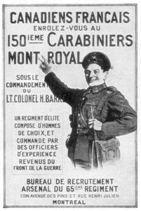 Egy francia kanadai hadsereg toborzási posztere, 1914 alkotó: Unbekannt