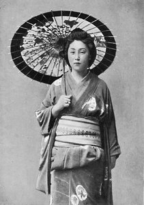 Egy japán hölgy sétaruhában, 1902 alkotó: Unbekannt