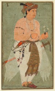 Egy mogul herceg, talán Danyal, kezében egy szál virágot, c. 1580-1590. alkotó: Unbekannt