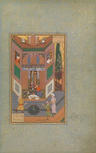 Egy gazember megkíméli egy szegény ember életét, Folio 4v egy Mantiq al-tair A madarak nyelve című filmből, c16 alkotó: Unbekannt
