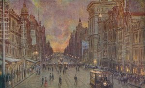 Egy utca Melbourne-ben, 1924 alkotó: Unbekannt
