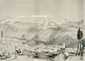 Kilátás az Alhambrára az Albaycinból, 19. század, 1907. alkotó: Unbekannt