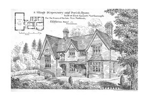 Egy falusi gyógyszertár és plébánia szoba East Kennettben, Marlborough-ban, 1884. alkotó: Unbekannt
