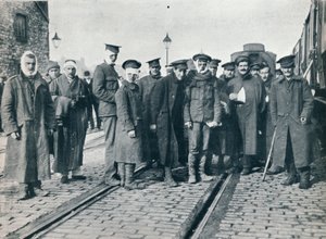 Egy tétel Neuve Chapelle megsebesült egy francia vasútállomáson, 1915 alkotó: Unbekannt