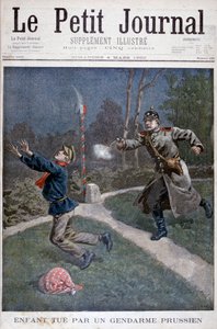 Egy porosz csendőr által lelőtt fiú egy javítóintézetből szökött, 1900 alkotó: Unbekannt