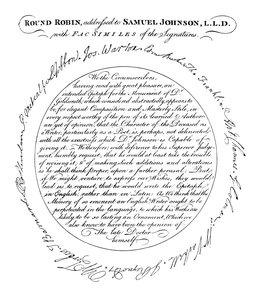 Fakszimile a lemezről a Boswells Life of Johnson első kiadásában, 1907 alkotó: Unbekannt