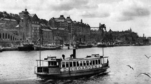 Egy komp úton Djurgarden szigetére, Stockholm, Svédország, 1923 alkotó: Unbekannt