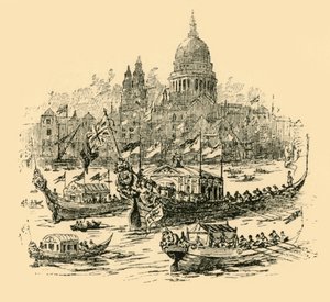 Díszített bárkák nagy felvonulása Whitehalltól Limehouse-ig, 1907. alkotó: Unbekannt