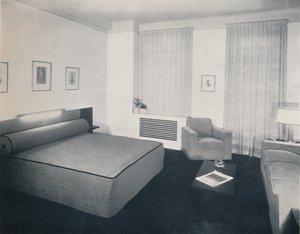 Egy férfi hálószoba, amelyet Robert Heller Inc. tervezett, New York, 1936 alkotó: Unbekannt