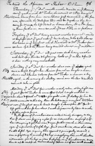 Egy oldal John Newton folyóiratából, 1750-1754, 1965 alkotó: Unbekannt