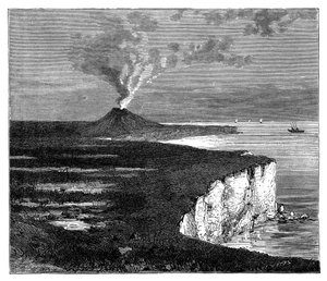 Egy pajzsvulkán Réunion szigetén, az Indiai-óceánon, 1890 alkotó: Unbekannt