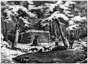 Egy téli kunyhó Saskatchewan országban, Kanadában, 1877 alkotó: Unbekannt