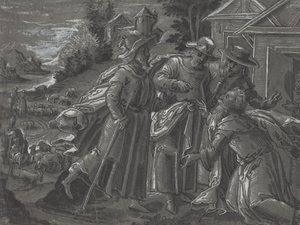 Abraham Entertaining the Angels [verso], c. 1600. alkotó: Unbekannt