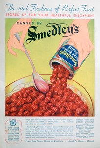 A Smedleys gyümölcskonzerv reklámja, 1936 alkotó: Unbekannt
