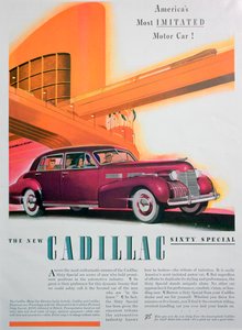 A Cadillac Sixty Special autó hirdetése, 1940 alkotó: Unbekannt