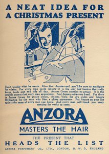 Az Anzora hajrögzítő reklámja, 1936. alkotó: Unbekannt