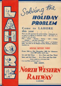 A Lahore-i utazást népszerűsítő North Western Railway reklámja, 1936. alkotó: Unbekannt