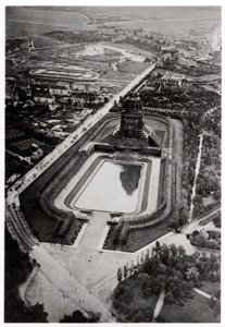 Volkerschlachtdenkmal, Lipcse, Németország légi felvétele egy Zeppelinről, c1931 1933 alkotó: Unbekannt