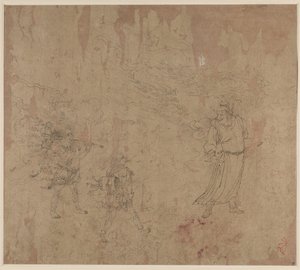 Taoista és buddhista témák albuma: Daoista istenségek körmenete: 18. levél, 1200-as évek. alkotó: Unbekannt