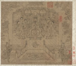 Taoista és buddhista témák albuma: Daoista istenségek körmenete: 1. levél, 1200-as évek. alkotó: Unbekannt
