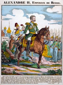II. Sándor orosz cár csapatokat tekint át, c1855 alkotó: Unbekannt
