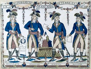 Bonaparte allegóriái, Augereau, Massina, Berphier, Franciaország, 1789 alkotó: Unbekannt
