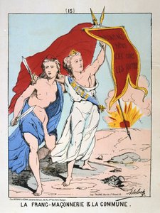 A szabadkőművesség és a kommün allegóriája, Párizs Kommün, 1871. alkotó: Unbekannt